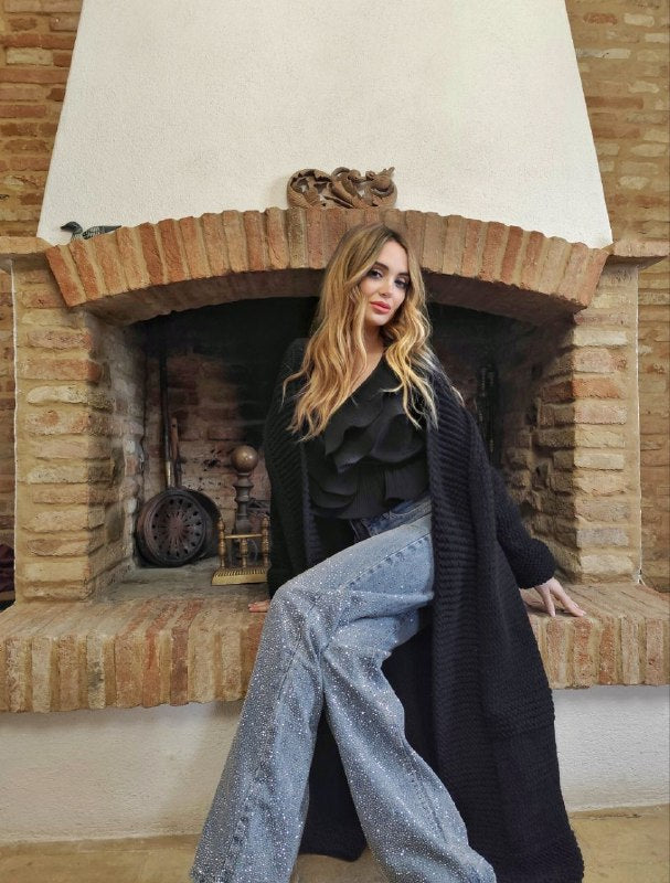 Comfy Hand Knitted Wool Cardigan